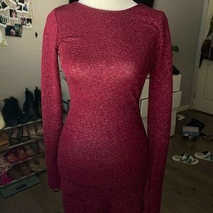 Bodycon Glittery burgundy dress